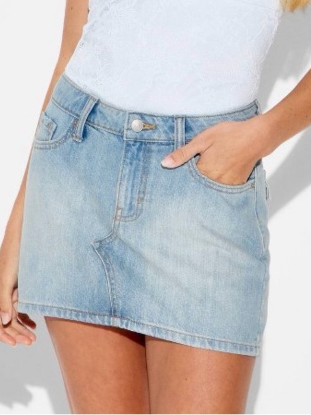 wild fable Light Blue Denim Mini Skirt
